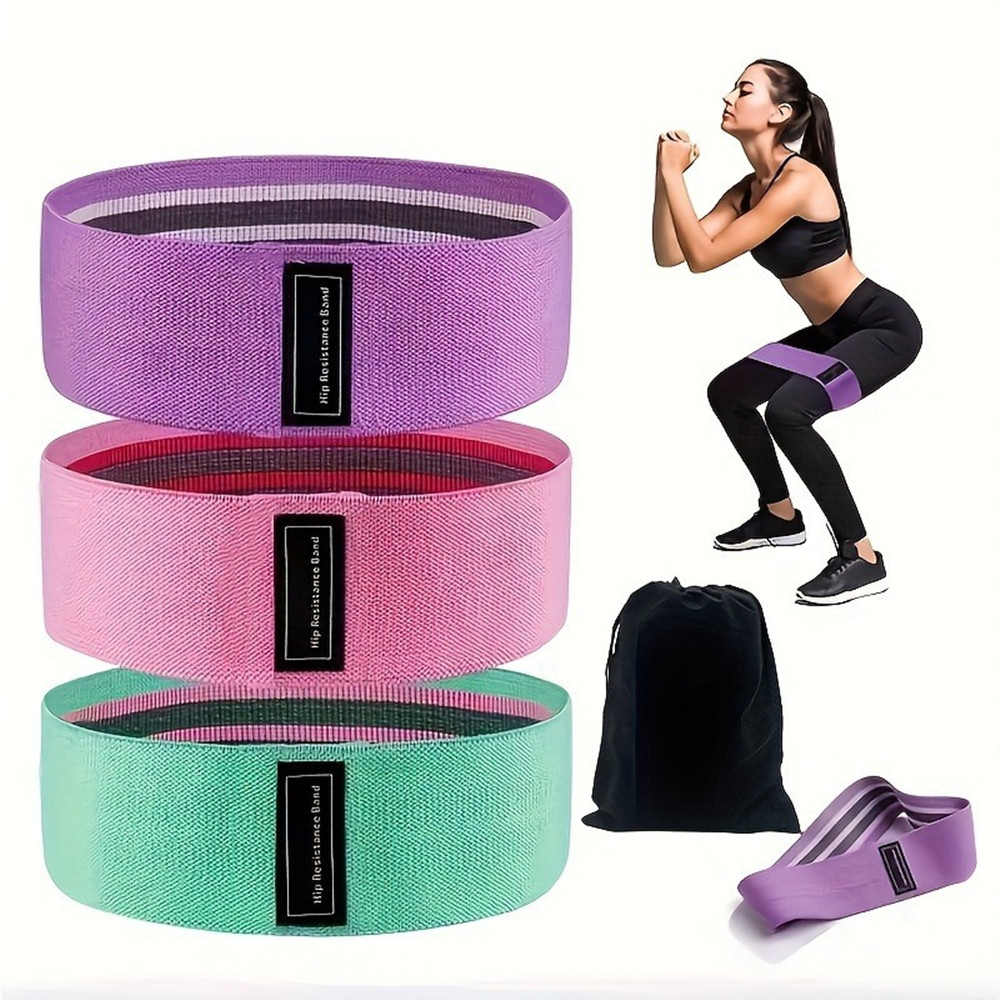 Set of 3 Fabric Booty & Glute Resistance Loop Bands