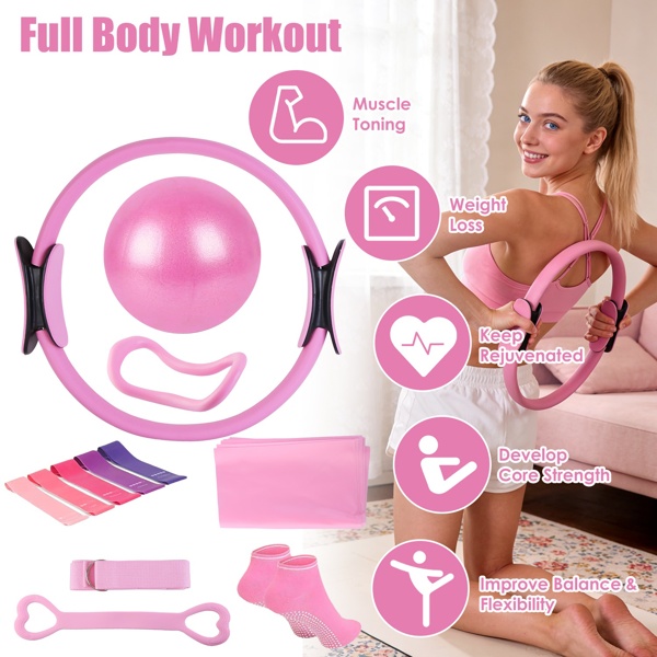 14-Piece All-in-One Pilates & Yoga Home Gym Set - Image 4