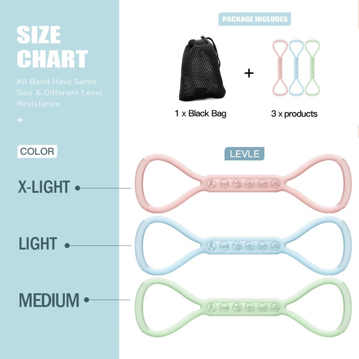 8-Shape Silicone Resistance Puller & Band Kit - Image 4